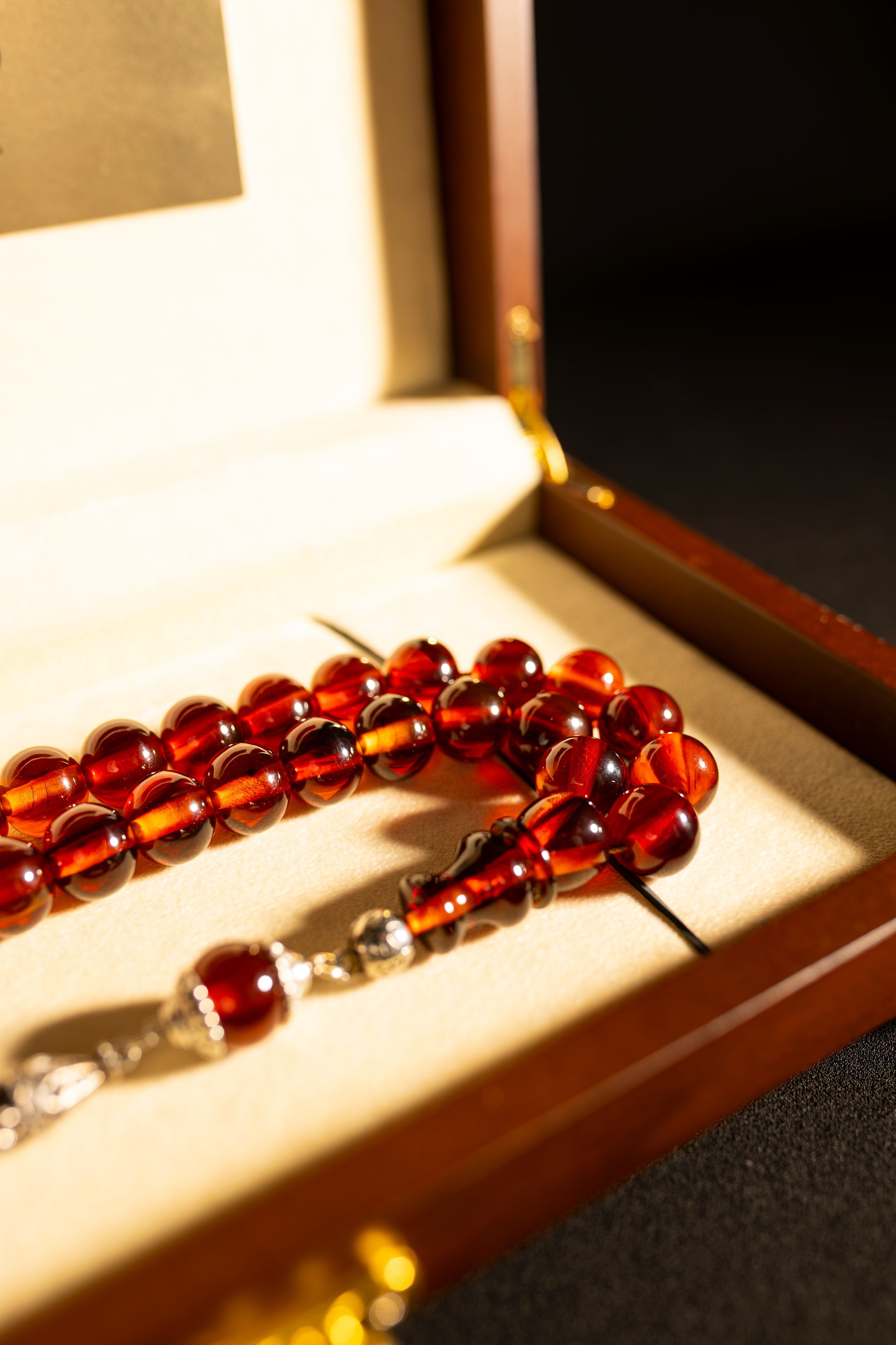 Unique Ottoman-style electric prayer beads (1/1) with a 925 sterling silver tassel - (13.14 mm)