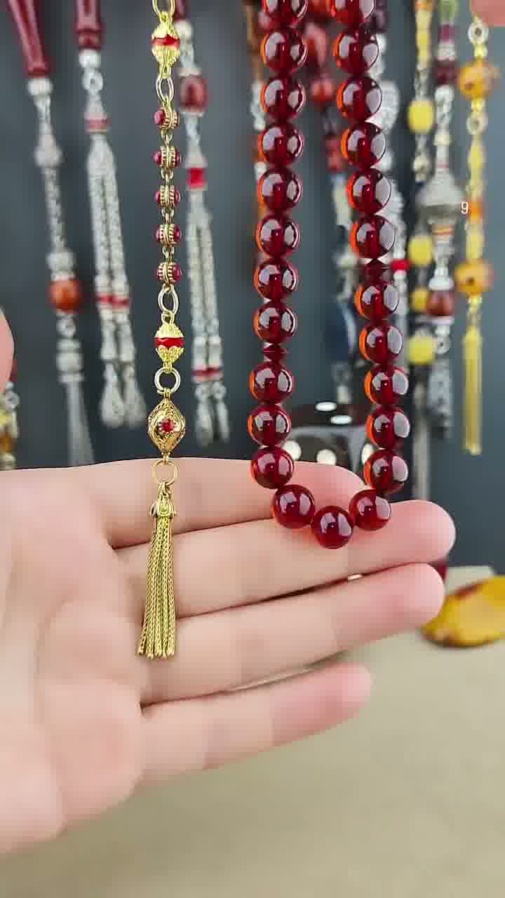 مسبحة كهرب أحمر فاخرة - إصدار فريد (1/1)