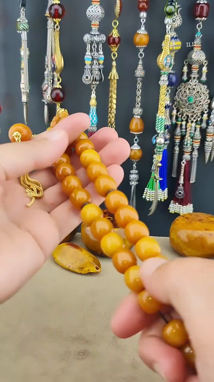 مسبحة كهرمان باغا بطراز عثماني | شرابة فضة عيار 925