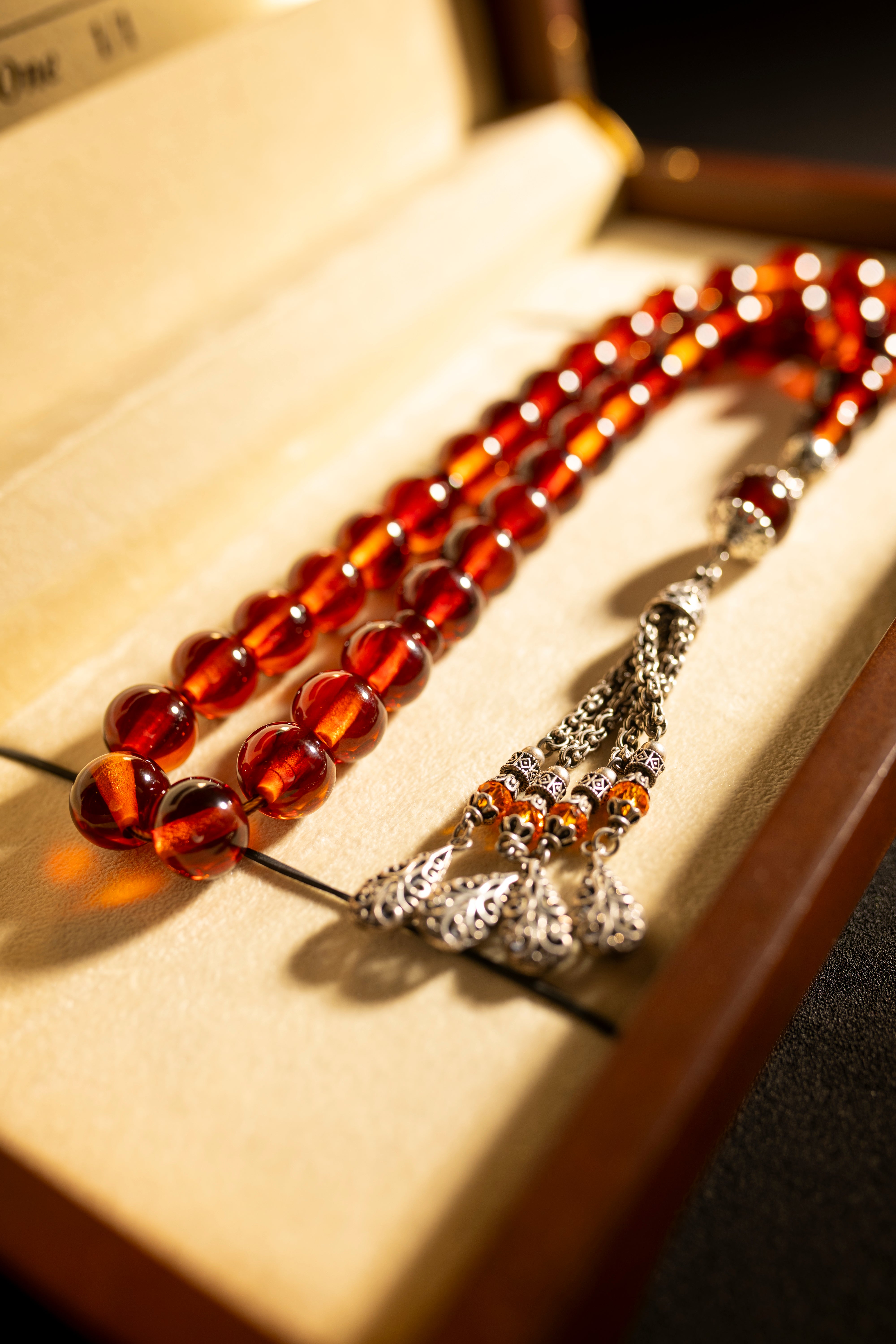 Unique Ottoman-style electric prayer beads (1/1) with a 925 sterling silver tassel - (13.14 mm)