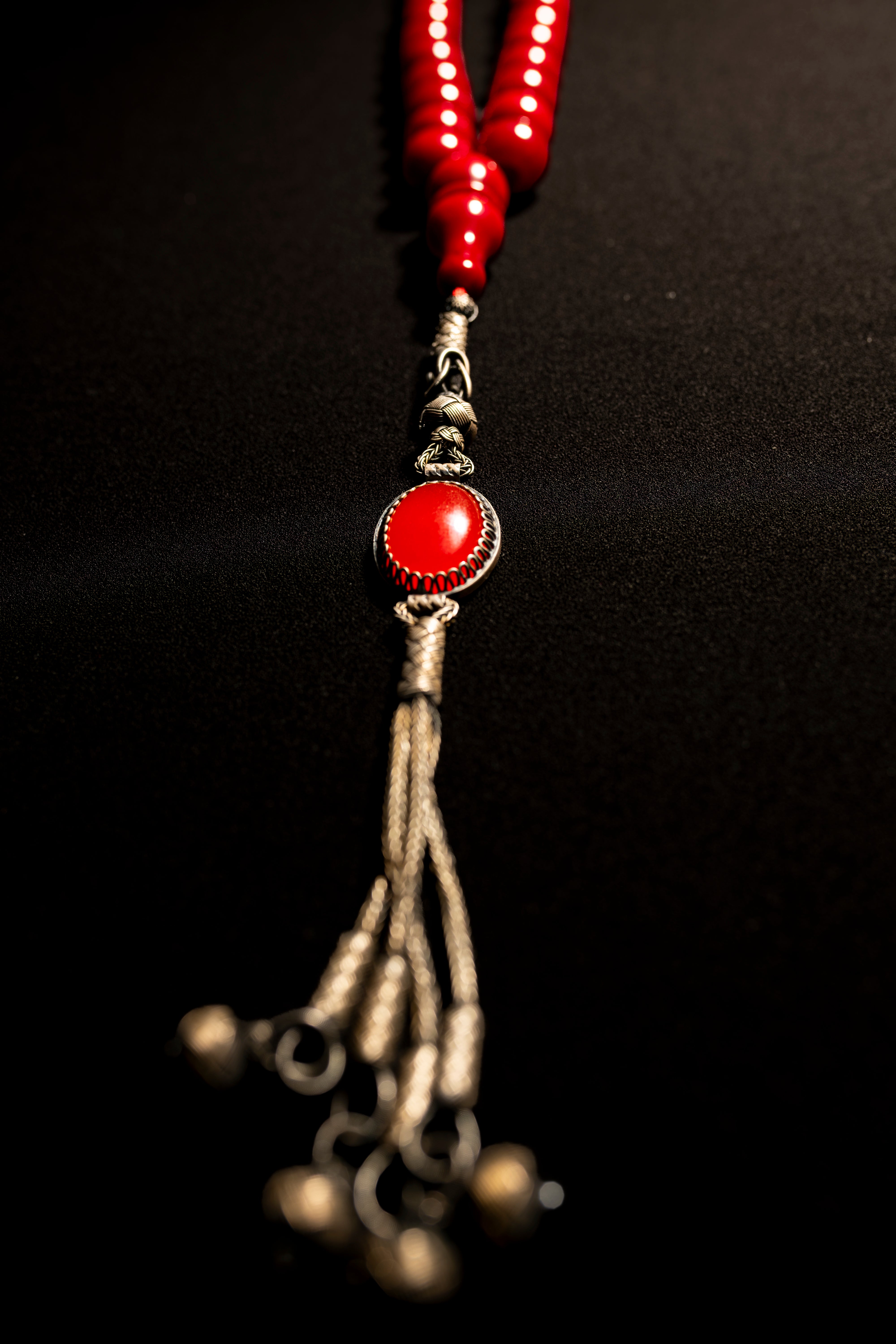 Electric misbaha made of compressed Ottoman amber with a 1000-silver tassel - (1/1)