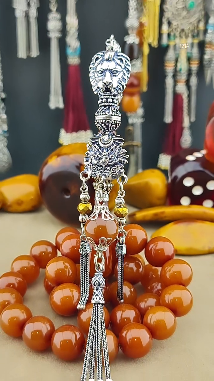 مسبحة كهرب مضغوط شغل يدوي مع شاهد مشغولة - 13×14 مم (1/1)