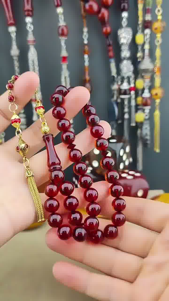 مسبحة كهرب أحمر فاخرة - إصدار فريد (1/1)