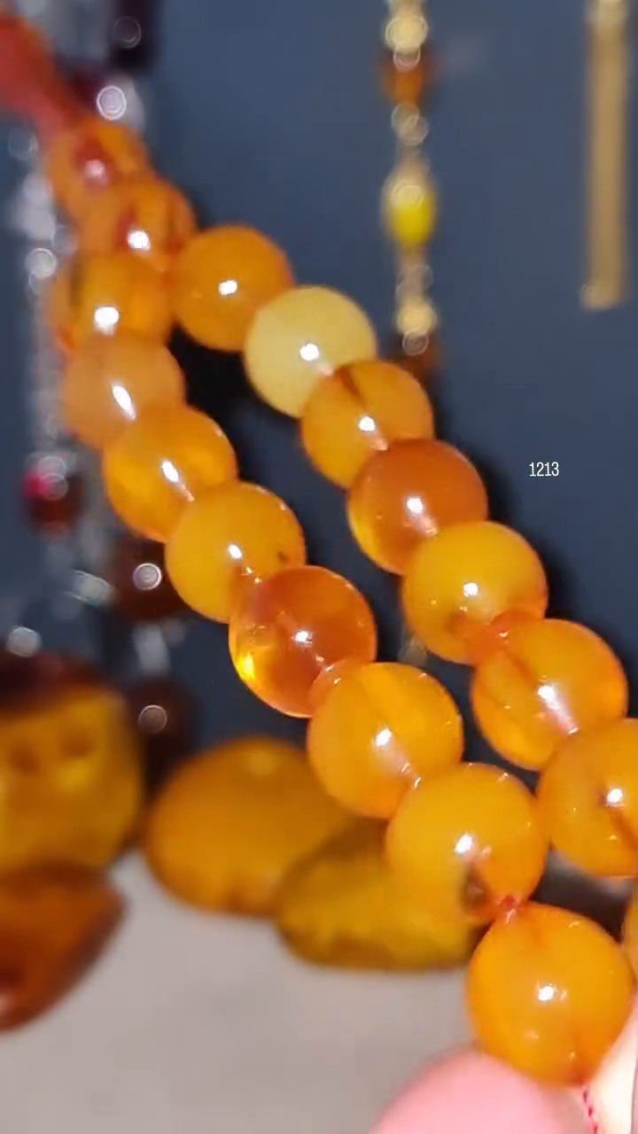 مسبحة كهرمان معجون مضغوط بعروق حلزونية يدوية الصنع - قطعة واحدة | فضة قزازية عيار 1000